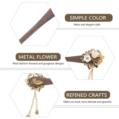 Vintage Hair Stick Coffee Color 1 Set 1