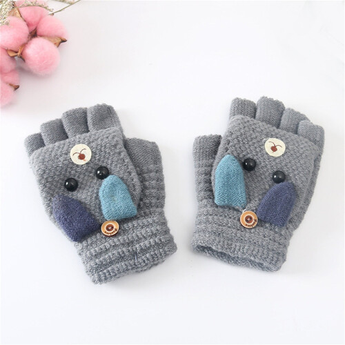 Clearance1Pairs Παιδικά Χειμερινά Γάντια με Αναδιπλούμενο Τοπ, Πλεκτά Γάντια χωρίς 1