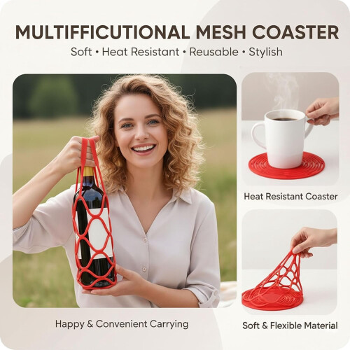 Mesh Coasters Set Heat-Resistant Non-Slip 3 pcs 2