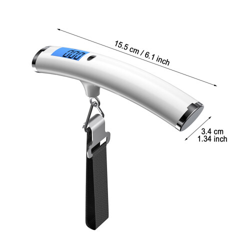 Ψηφιακή ζυγαριά αποσκευών 50kg/110lb με οθόνη LCD, λειτουργία απόβαρου και ανάρτησης – 1