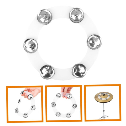 Tambourine for Drum Set Mountable Cymbal Accessory in Silver 1Pcs 2