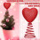 Glitter Red Heart Mini Tree Topper Spiral Base 1pc 8