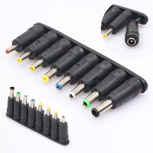 Laptop Charger Adapter Tips Set, 8 Interchangeable Tips for Various Notebook Models 1