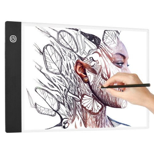 A4 Ultra-thin LED Light Pad, Adjustable Brightness, USB Powered for Artists & Sketching