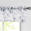 Floral Sheer Kitchen Curtains and Valance Set Blue Grey 2