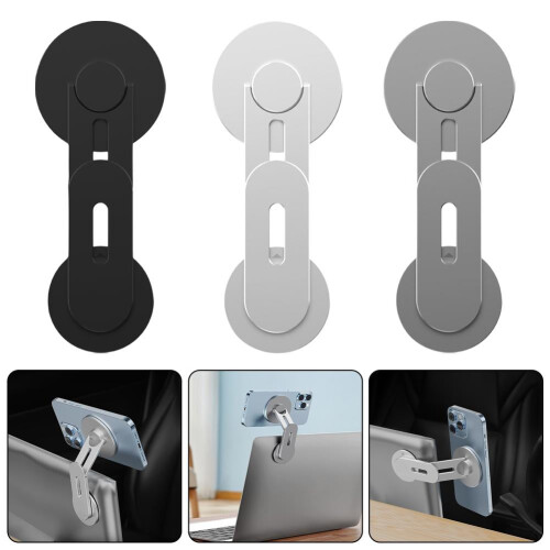 Suporte ajustável para laptop, suporte magnético para celular para laptops de 16/15/14/13/12 polegadas e todos os celulares, suporte lateral 1