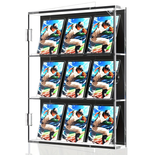 Premium UV-Protected Acrylic Baseball Card Display Case (Magnetic Lock, Wall/Tabletop) 1