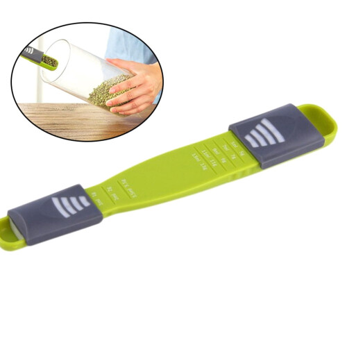 3Pcs Graduated Plastic Measuring Spoons Adjustable for Baking and Cooking Home Kitchen 2
