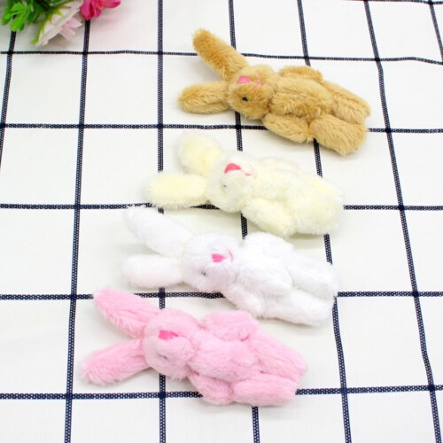Realistic plush rabbit toy 6 cm soft stuffed miniature 1