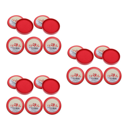 15Pcs Red Ink Pads Round Small Stamp Pads for Office Use DIY Projects