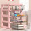 2-5 Layers Clear Stacking Drawer Organizer Multi-Tier PP Storage Box Cartoon for Office/Beauty Products, Modular Desktop System 5