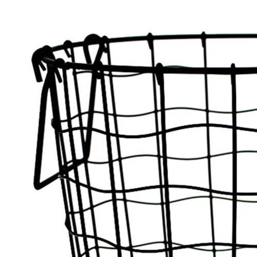 1Pc Black Metal Clothes Storage Container Large Capacity Hollow Design 2