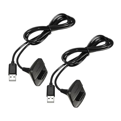 2Pack 1.5m Charging Cable for Xbox 360, Wireless Controller USB Charging Cable 1