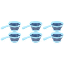 6Stk Haushalts Wasserschöpfer Faltbar Großer Griff Robust Skyblau