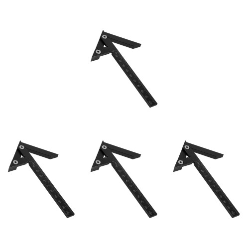 4Pièces Bois Aluminium Pour Marquage Précis Noir