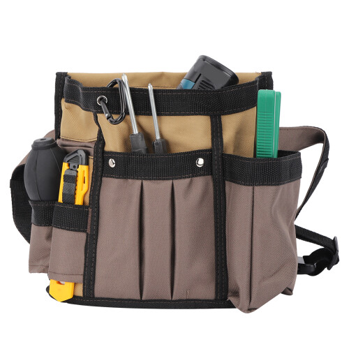 Adjustable Waist Strap Canvas Tool Belt, Multipurpose Heavy Duty Tool Bag With Multiple Pockets, Designed For Skilled Trades And DIY Projects 1