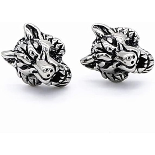 Punk Wolf Stud Earrings Stainless Steel 1 Pair 1