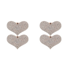 4Pcs Detachable Rose Gold Shoe Clips Heart Design Zinc Alloy for Women