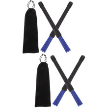 2Paare Blau Nylon Trommelbesen Mit Rutschfestem Griff Für Schlagzeug