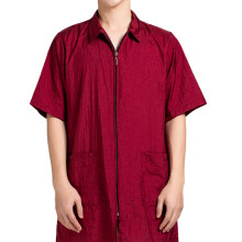 Red Hair Dye Clothes Waterproof Soft Short Sleeve with Collar