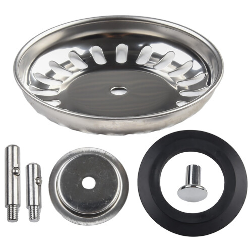 Premium Kitchen Sink Strainer Replacement Waste Plug Basin Drain Filter Steel 1