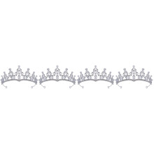 4Pcs Women Silver Crown Rhinestone Tiara for Bridal Wedding and Prom