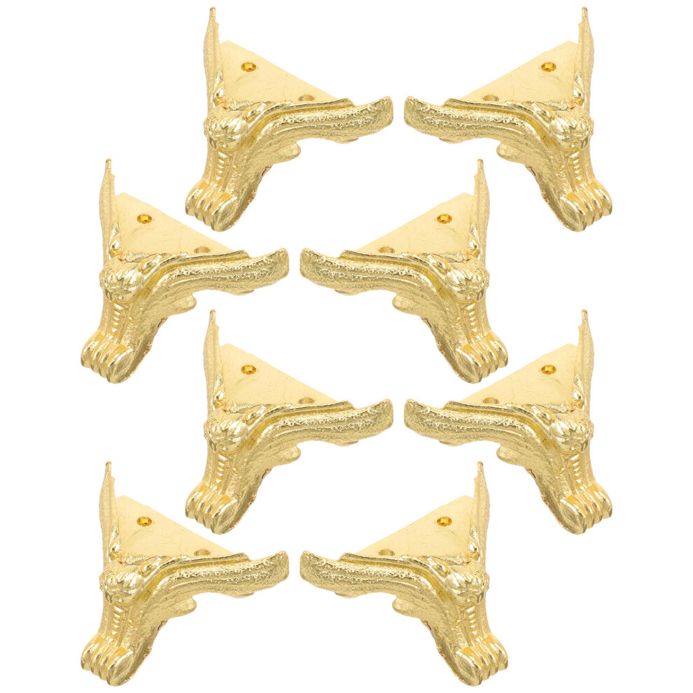 Bun Feet For Furniture Support Pad Golden Zinc Alloy 8Pcs 3712395393458