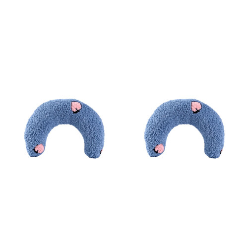 2Pcs Blue Comfortable U-Shape Pet Sleeping Pillow for Neck Support