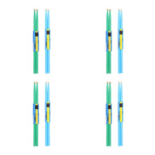 8Paires Sticks Batterie Bois Colorés Légers Pour Pratique Percussion