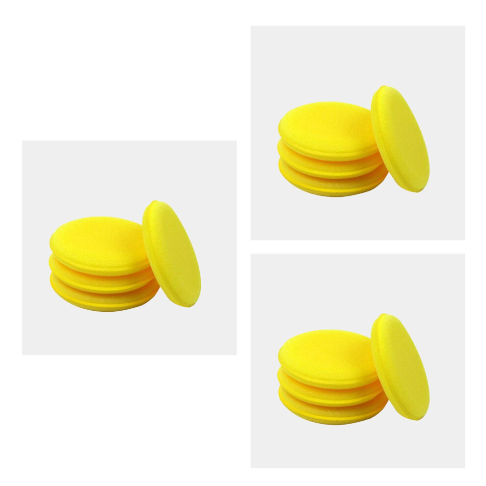 15Pcs Car Scrubber Sponges Reusable Car Cleaner Wash Pads Yellow 3712783551415