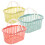 3 Pcs Small Plastic Baskets Organizer with Handle Handles Hamper Travel 4
