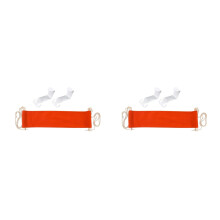 2Pièces Repose-Pieds Suspendu Orange Bois Fer Polyester