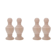 4Pièces Boutons Décoratifs Bois Kaki - Accessoires Escalier Rideaux
