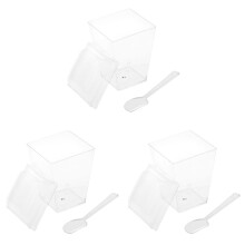 75Sets Stylish Mini Mousse Cups with Lids and Spoons for Desserts
