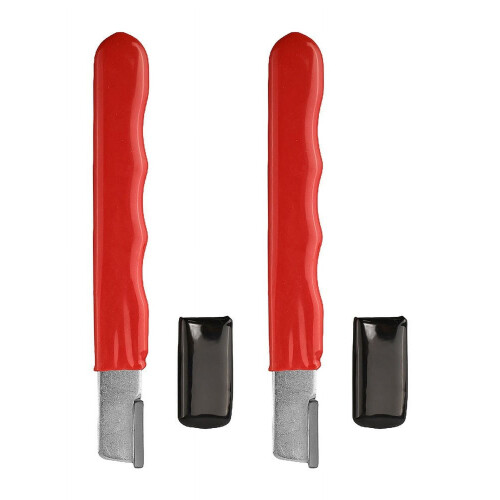 2pcs Professional Kitchen Stone Sharpener Double-sided Scissors Shears Quick Sharpening Stone Sharpener With Lid Pocke Outdoor, Red 2