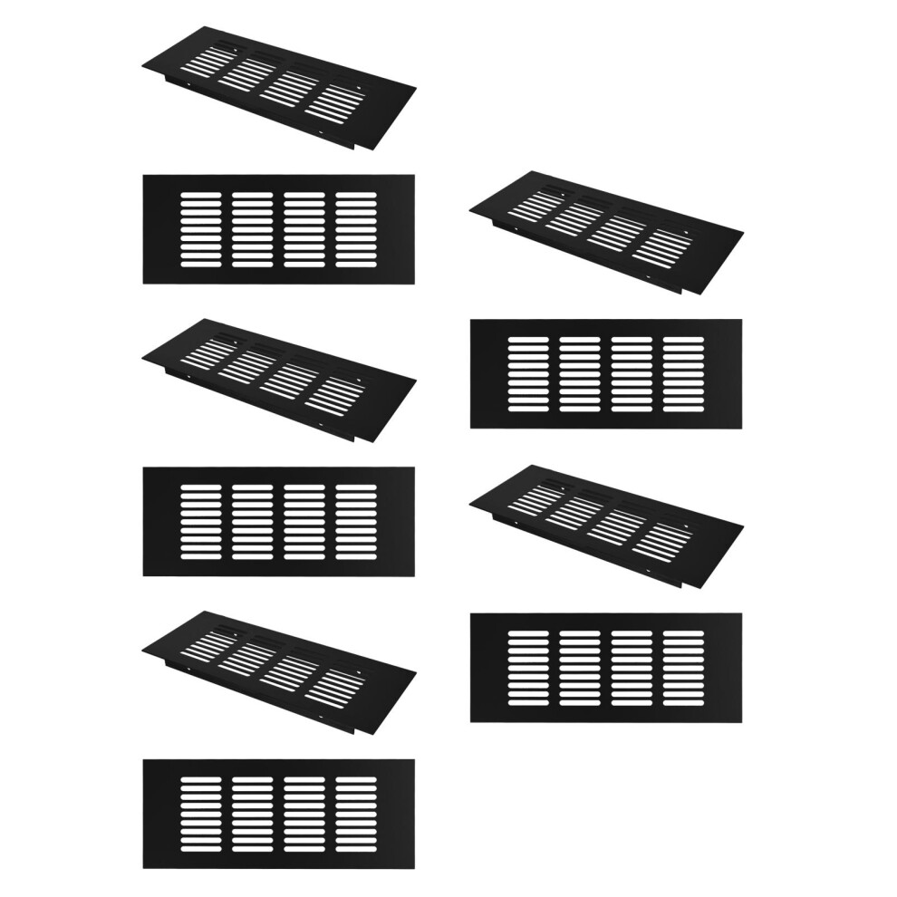 10Pcs Stylish Black Aluminum Ventilation Grilles For Furniture Airflow 3712395392260