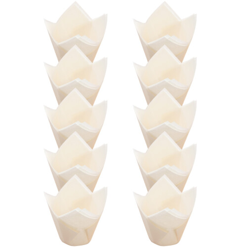 600Pcs White Decorative Cake Cups Nonstick Baking Liners for Party