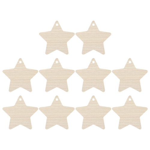 Unpainted Wooden Christmas Tree Ornaments12-Pack 2