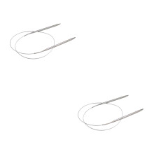 2Pièces Aiguilles À Tricoter Circulaires En Tube Lisse Argenté