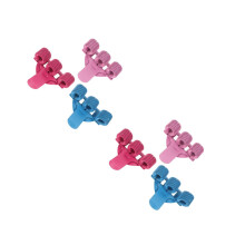 6Pièces Porte-Stylos Métal Triple Clip Manganèse Couleurs Assorties