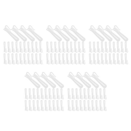 250Pcs White Plastic Adjustable Pleated Curtain Hooks for Drapes Home
