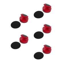 5Sets Self Adhesive Air Hockey Pusher Replacement Pads Red ABS Fabric