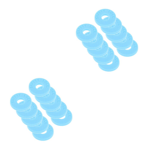 20Pcs Sky-Blue Silicone Guitar Strap Locks Non-Slip Strap Buckle Pads