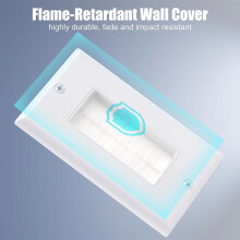 5 Pack Brush Wall Plate Cable Pass Through, Single Gang Decorator Wall Cover for Low Voltage Cables, Cable Management