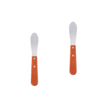 2Pcs Stainless Steel Butter Spatula with Wooden Handle for Cake Cream