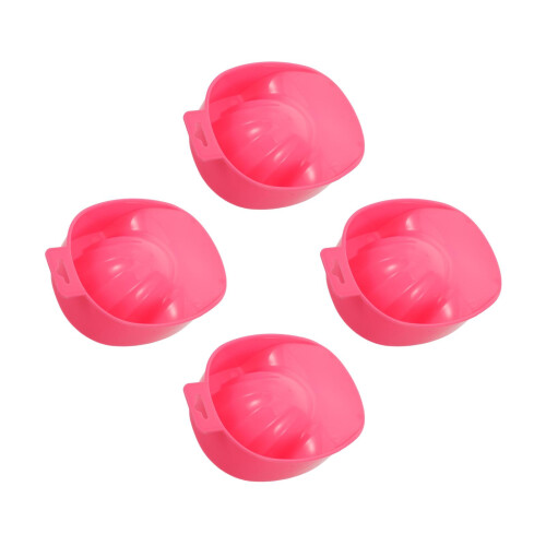 16Pcs Durable Plastic Nail Soak Bowls Pink Double Layer Manicure Bowls