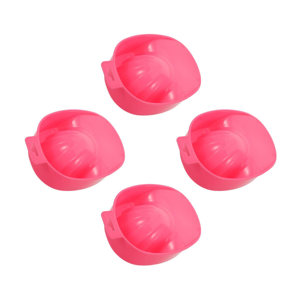 Vaguelly 16Pcs Durable Plastic Nail Soak Bowls Pink Double Layer Manicure Bowls