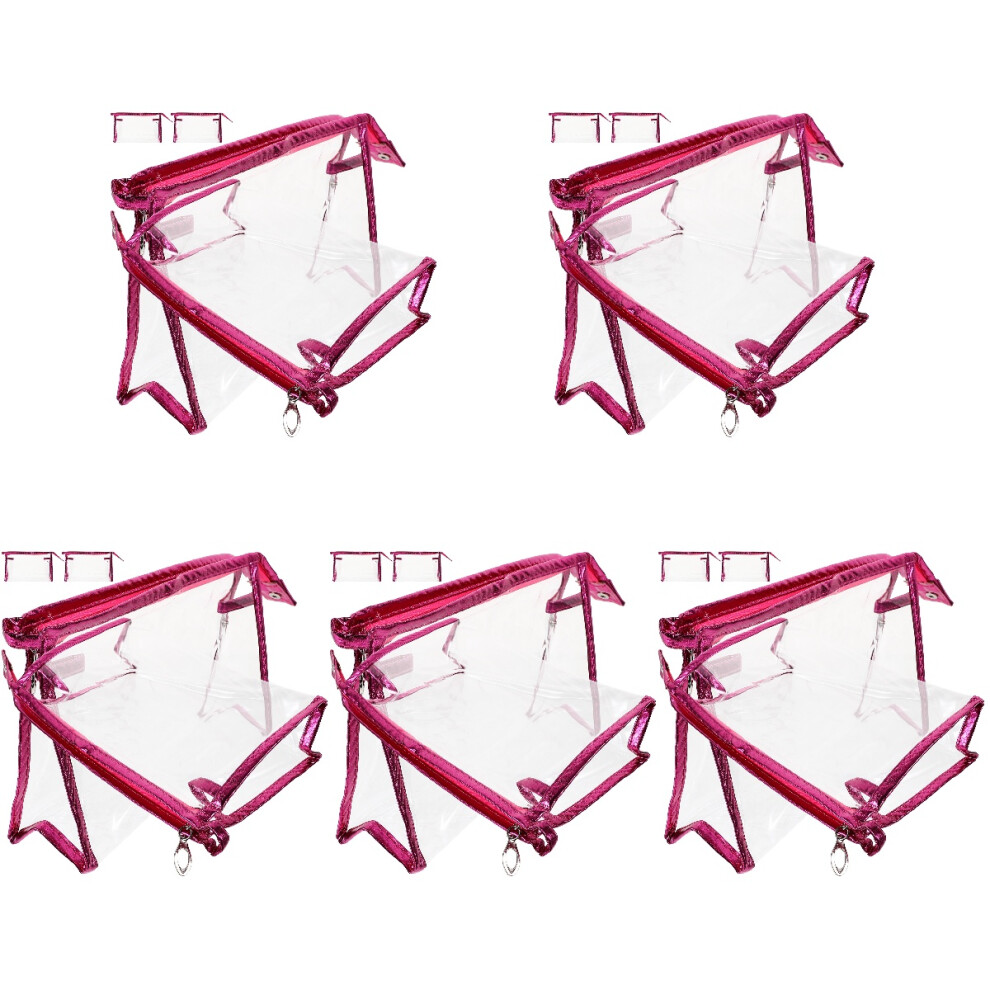 Totority 20Pcs Rosy Pvc Makeup Organizer Bags Portable Cosmetic Travel Storage