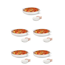 5Pcs White Ceramic Double Handle Baking Dishes for Roasting Cheese
