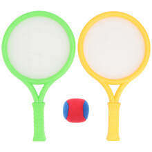 1Paar Kinder Tennis Racket Spielset Kunststoff Grün Mit Ball